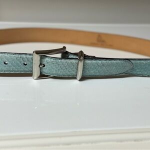 MCM Made in Italy Blue Python Leather Belt Florence Cobra